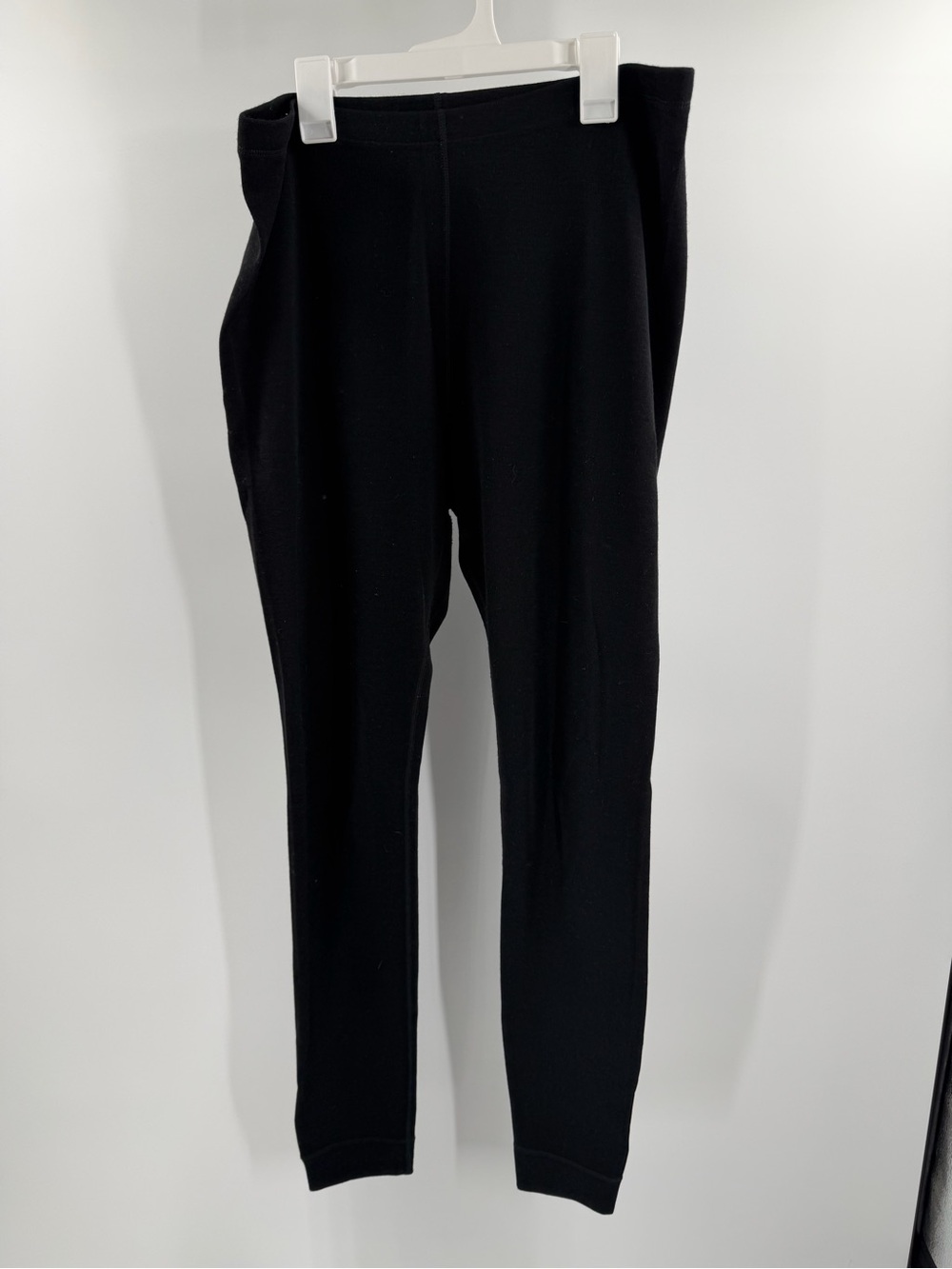 Lapasa 100% Merino Wool Black Full Length Baselayer Leggings Size XL